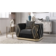 Cavalli Upholstery Diamond Pattern Chair Made with Wood in Gold accent and Black
