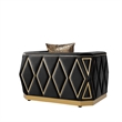 Cavalli Upholstery Diamond Pattern Chair Made with Wood in Gold accent and Black