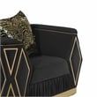 Cavalli Upholstery Diamond Pattern Chair Made with Wood in Gold accent and Black