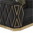 Cavalli Upholstery Diamond Pattern Chair Made with Wood in Gold accent and Black