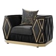Cavalli Upholstery Diamond Pattern Chair Made with Wood in Gold accent and Black