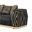 Cavalli Upholstery Diamond Pattern Loveseat Made with Wood in Black