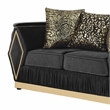 Cavalli Upholstery Diamond Pattern Loveseat Made with Wood in Black