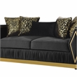 Cavalli Upholstery Diamond Pattern Sofa Made with Wood in Gold accent and Black