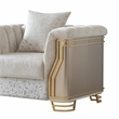 Chateau Modern Accent Chair with Gold Stainless Steel Legs in Cream