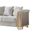Chateau Modern Loveseat with Gold Stainless Steel Legs in Cream