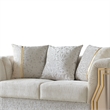Chateau Modern Loveseat with Gold Stainless Steel Legs in Cream