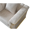 Chateau 3Pc Luxury Living Room Set with Gold Stainless Steel Legs in Cream