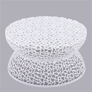 T3704 Modern Style 32&quot Coffee Table made with Aluminum Metal in White