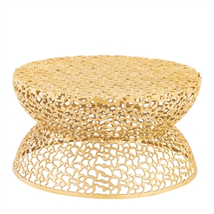 T3704 Modern Style 32&quot Coffee Table made with Aluminum Metal in Gold