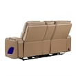 Fortuner Power Reclining Loveseat in Caramel made with wood & Faux Leather