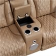 Fortuner Power Reclining Loveseat in Caramel made with wood & Faux Leather
