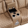 Fortuner 2pc Power Reclining Sofa and Loveseat Set in Caramel Faux Leather