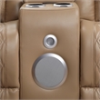 Fortuner 2pc Power Reclining Sofa and Loveseat Set in Caramel Faux Leather