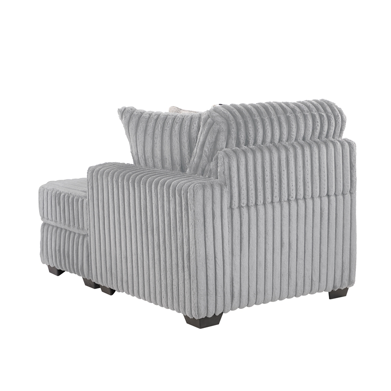 Snuggle Modern Polyester Sectional with Woven Upholstery in Gray