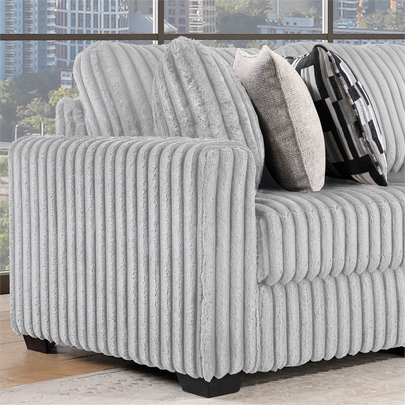 Snuggle Modern Polyester Sectional with Woven Upholstery in Gray
