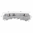 Snuggle Modern Polyester Sectional with Woven Upholstery in Gray
