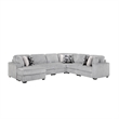 Snuggle Modern Polyester Sectional with Woven Upholstery in Gray