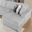 Snuggle Modern Polyester Sectional with Woven Upholstery in Gray