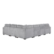 Snuggle Modern Polyester Sectional with Woven Upholstery in Gray