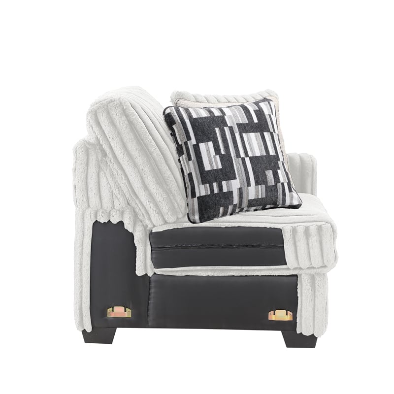 Snuggle Modern Polyester Sectional with Woven Upholstery in Cream