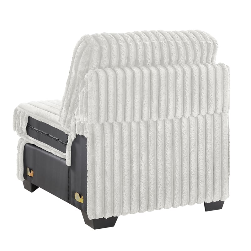 Snuggle Modern Polyester Sectional with Woven Upholstery in Cream