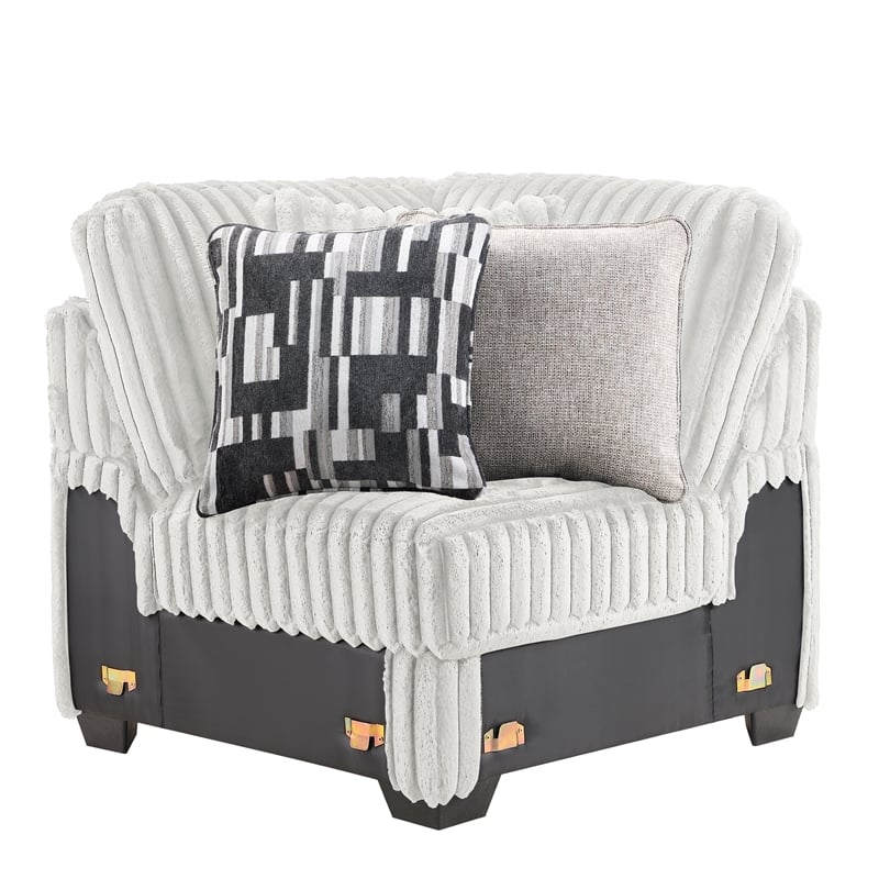 Snuggle Modern Polyester Sectional with Woven Upholstery in Cream