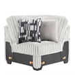 Snuggle Modern Polyester Sectional with Woven Upholstery in Cream