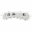 Snuggle Modern Polyester Sectional with Woven Upholstery in Cream
