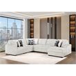 Snuggle Modern Polyester Sectional with Woven Upholstery in Cream