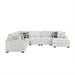 Snuggle Modern Polyester Sectional with Woven Upholstery in Cream
