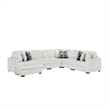 Snuggle Modern Polyester Sectional with Woven Upholstery in Cream