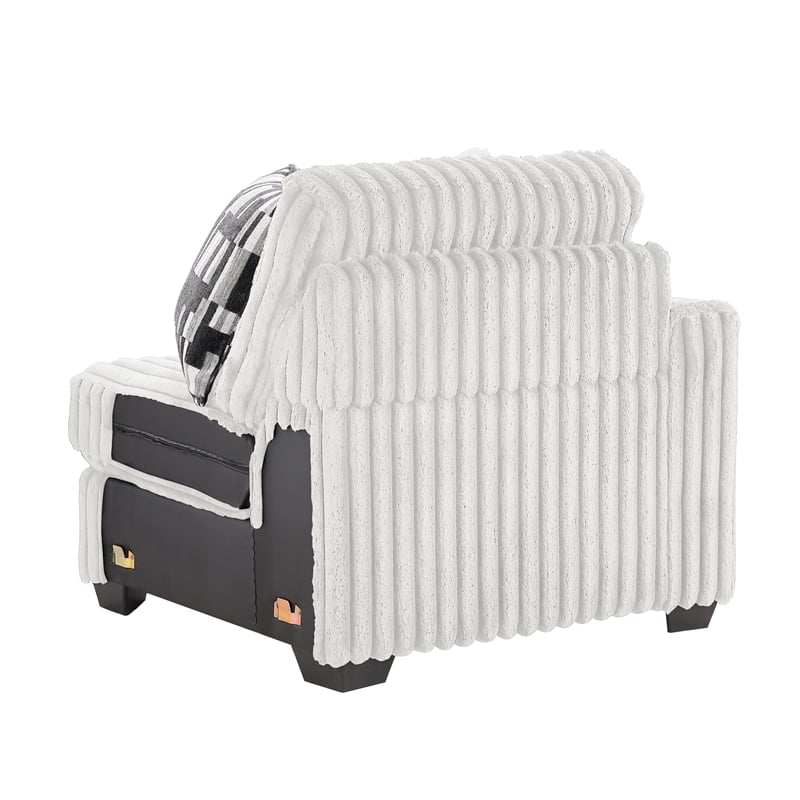 Snuggle Modern Polyester Sectional with Woven Upholstery in Cream
