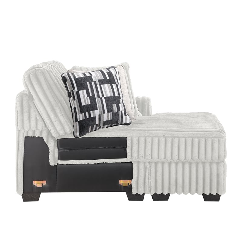 Snuggle Modern Polyester Sectional with Woven Upholstery in Cream