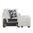 Snuggle Modern Polyester Sectional with Woven Upholstery in Cream