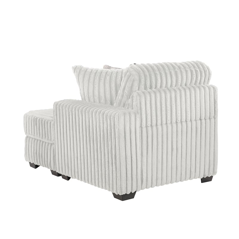 Snuggle Modern Polyester Sectional with Woven Upholstery in Cream