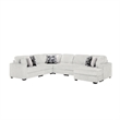 Snuggle Modern Polyester Sectional with Woven Upholstery in Cream