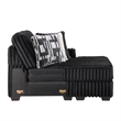 Snuggle Modern Polyester Sectional with Woven Upholstery in Black