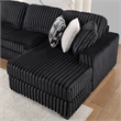 Snuggle Modern Polyester Sectional with Woven Upholstery in Black