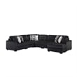 Snuggle Modern Polyester Sectional with Woven Upholstery in Black
