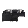 Snuggle Modern Polyester Sectional with Woven Upholstery in Black