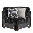 Snuggle Modern Polyester Sectional with Woven Upholstery in Black