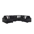Snuggle Modern Polyester Sectional with Woven Upholstery in Black
