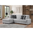 Puffy Modern Polyester Sectional with Woven Upholstery in Gray