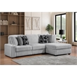 Puffy Modern Polyester Sectional with Woven Upholstery in Gray