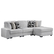 Puffy Modern Polyester Sectional with Woven Upholstery in Gray
