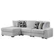 Puffy Modern Polyester Sectional with Woven Upholstery in Gray