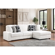 Puffy Modern Polyester Sectional with Woven Upholstery in Cream