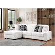 Puffy Modern Polyester Sectional with Woven Upholstery in Cream