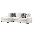 Puffy Modern Polyester Sectional with Woven Upholstery in Cream